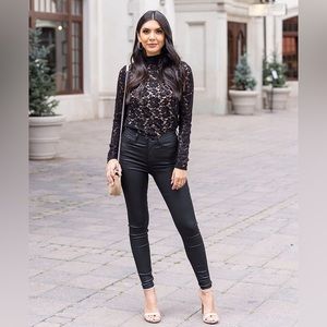 Coated / Waxed Black Jeans